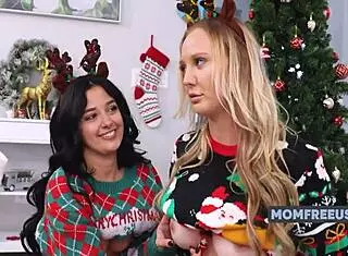 family women give pussy as christmas gift