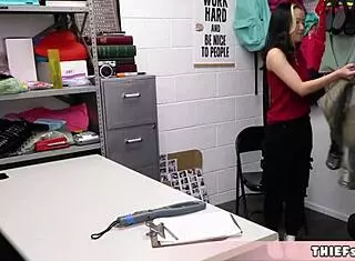 cute asia lee caught shopliftin and offerin her tiny pussy