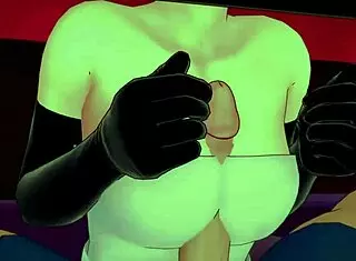 the girlfriend is ready to fuck in the love hotel wearing an enderman mask, uncensored.