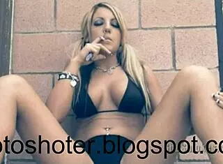 Sexy slut holly smokes while getting fucked hard!