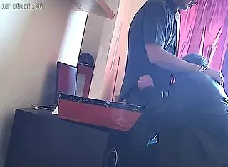 Secretary deepthroating boss's cock on CCTV 😈