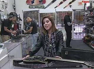 Petite Curvy Brunette Babe Licks Ass Bent Over Before Doggy Fucking in Office POV