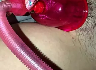 Wife Uses Pussy Pump While Masturbating With Toys In Front Of Neighbors
