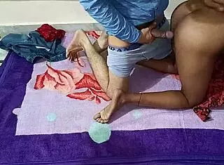 sexy housewife in bedroom with young friend and husband, dirty brunette girlfriend