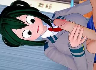 Froppy in School Uniform Visits Infirmary for Uncensored Handjobs