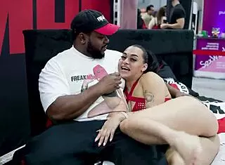 We fucked in the parking lot at exxxotica nj 2024 vlog with interracial kissing and big ass