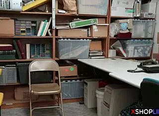 Shoplifting Tight Teen 18+ Escapes Back Office