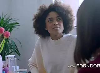 nice black girl in sexy lesbian toy scene