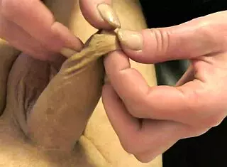 Foreskin play in latex gloves homemade fetish session what's next