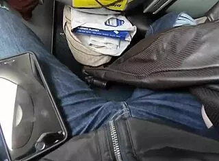 public airplane blowjob brunette