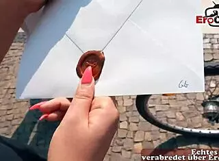 German blonde picked up for raw outdoor blinddate fuck