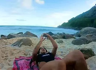 Amateur Goes to Beach in Tiny Bikini, Exposes Pussy, Gets Fucked!