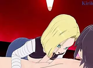 Android 18 and Videl engage in intense creampie sex