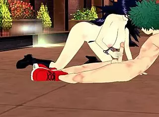 Deku and Midnight have hentai sex with blowjob and cumshot