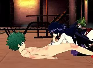 Deku and Midnight have hentai sex with blowjob and cumshot