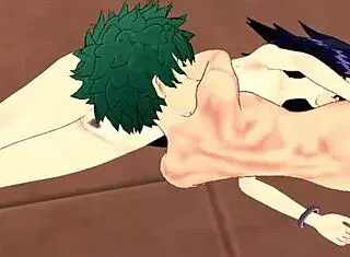 Deku and Midnight have hentai sex with blowjob and cumshot