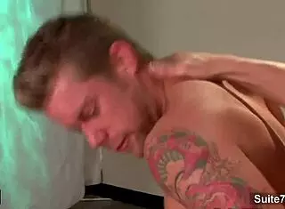 Awesome gay scene with massaging and fucking featuring big cocks and blowjobs