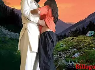 British teen gets rough anal outdoors from step brother