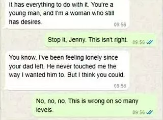 그래서, 실수로 새엄마한테 왓츠앱으로 자지 사진 보냈어. 그녀의 반응이 미쳤어!