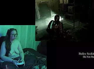 Look at these big natural tits bouncing while I play Deadspace naked!