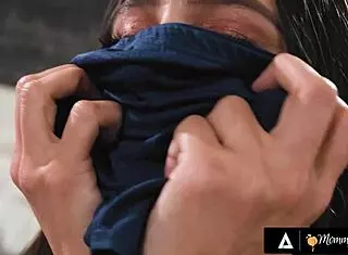 Upset milf goes hard on naughty Eliza Ibarra for sniffing panties.