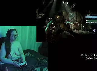 Look at these big natural tits bouncing while I play Deadspace naked!