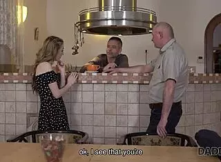 Naive Jessi Gives Tender Tight Pussy to Old Gentleman