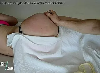 vacuum massage teases hot european babe's big ass