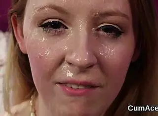 Yo, this bombshell swallows every drop of jizz! 😏