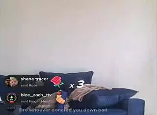 bouncing blonde titties during sexy workout in bra and shorts