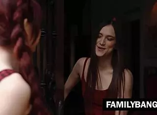 cute pigtailed redhead tribbing stepsister izzy lush 😘