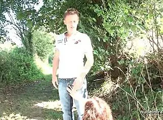 Hey, wanna see this French milf’s outdoor threeway anal?