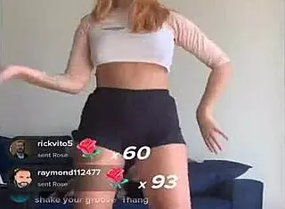 bouncing blonde titties during sexy workout in bra and shorts