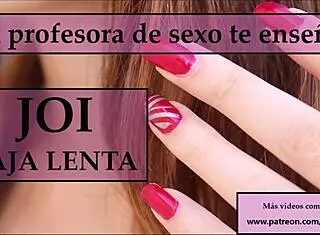 student follows teacher's jerk off instructions in spanish bdsm