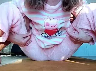 Horny Petite Stepsister Teased with Small Tits in Pajamas!