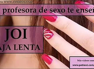 student follows teacher's jerk off instructions in spanish bdsm