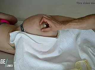 vacuum massage teases hot european babe's big ass