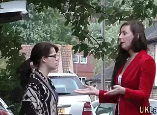 Stockings British woman performing oral in high definition group scene