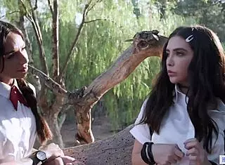 Principals Jane Wilde and April Olsen Seduce Lesbian with Pussy Licking