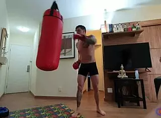 Gym brunette takes on huge cock in sweaty session