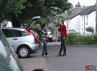 Stockings British woman performing oral in high definition group scene