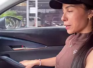 Small Colombian teen fucked by driver, deep blowjob