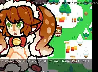 Poppy covered in cum for Christmas