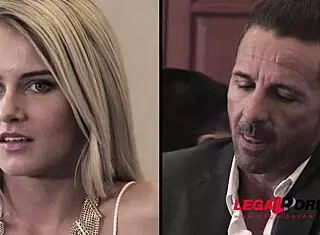 sexy lawyer helena valentine negotiates double penetration at court with horny babe aisha