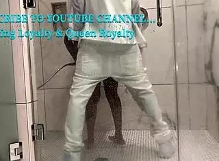 Royal b passionately loves daddy's big black cock and his cumshot in wet pussy creampie