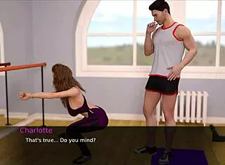 Sexy redhead plays erotic game in the gym