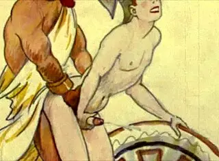 vintage erotic illustration from antique retro cartoon