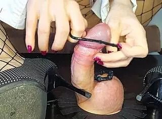 Mistress tests monster cock with vibrator for intense squirt