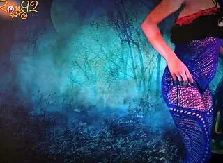 halloween demon roleplay with fishnets and body stockings lingerie