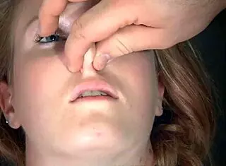 Beautiful Redhead Submissive Punished In Outdoor Garage Bondage.